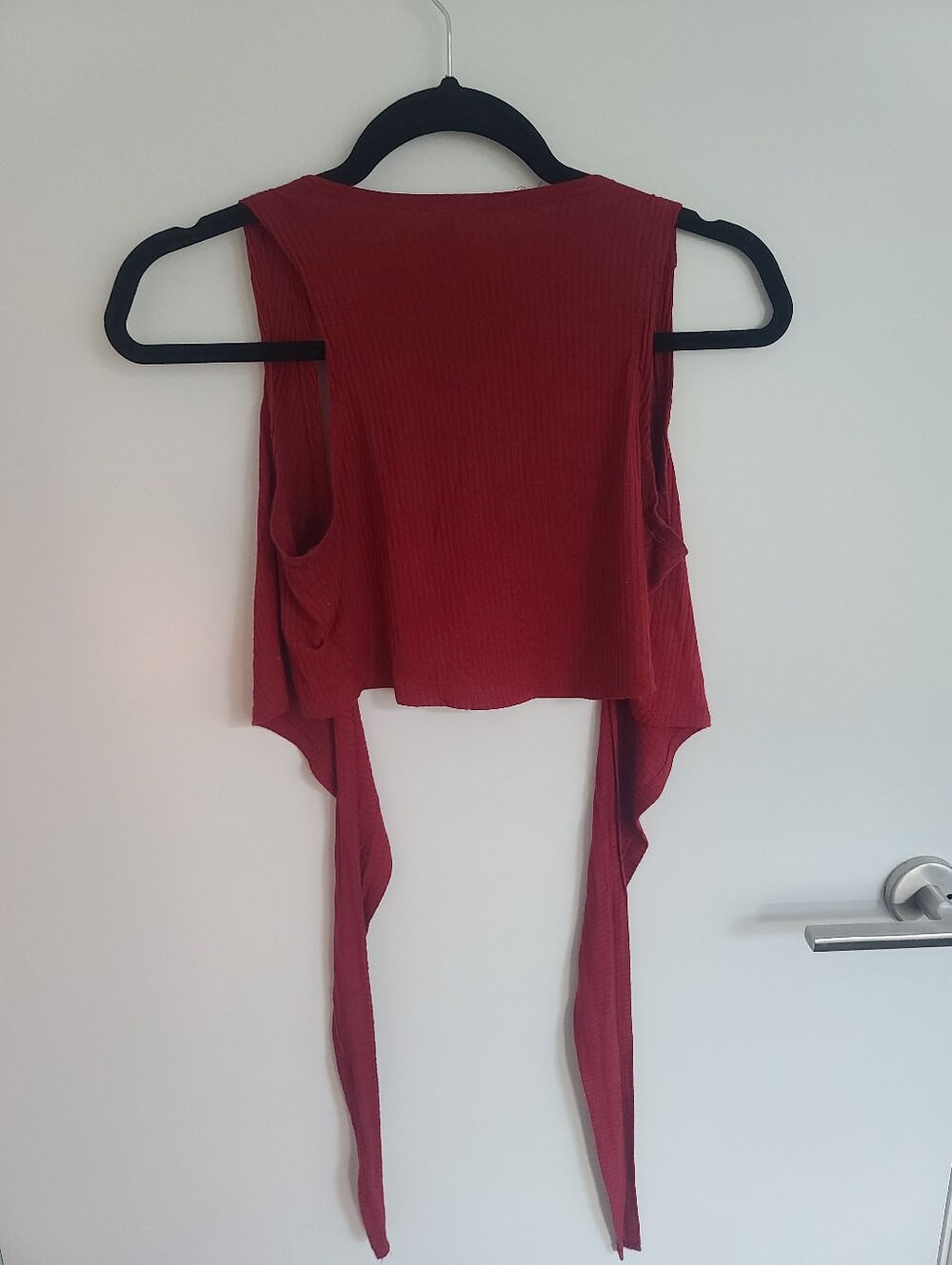 Red Wrap Around Crop Top - Picture 2 of 4